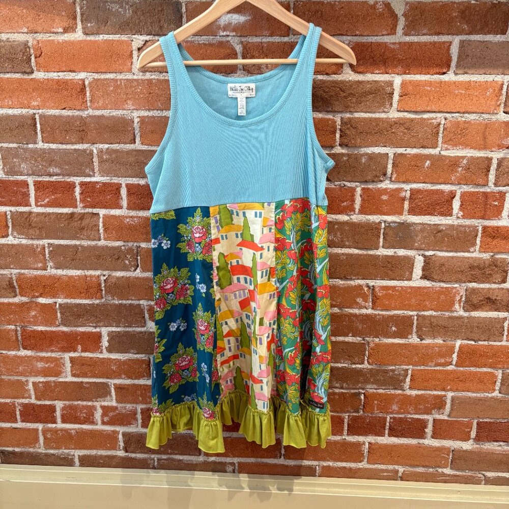Matilda Jane Boho Bay Winds Patchwork Mixed Print Tank Dress Womens Size S
